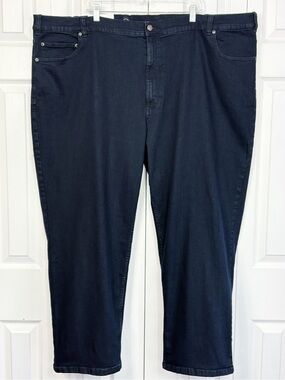 NWT Harbor Bay DXL Dark Rinse Blue Denim Stretch Relaxed Fit Jeans 54x30